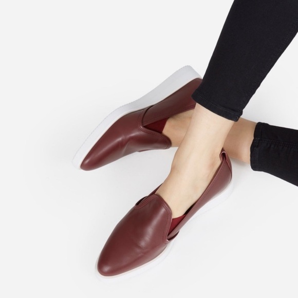 Everlane Shoes - Everlane Maroon Slip-On Flats street shoe modern loafer sz 9